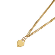 CURB NECKLACE WITH VT FLAT HEART - GOLD