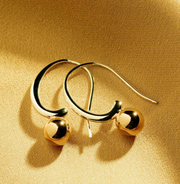 FERN TWO-TONED EARRINGS (STERLING SILVER AND YELLOW GOLD PLATED)