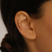 14k Diamond Cartilage Flat Back Earring (single)