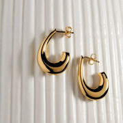 SWEEP STUD EARRING (YELLOW GOLD PLATED)