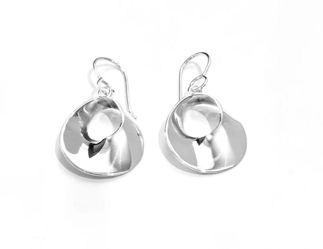 EARRINGS TWISTED SILVER CIRCLE