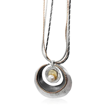 NECKLACE PEARL PENDANT SILVER GOLD FILLED