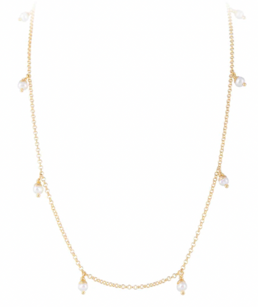PEARL POM NECKLACE - GOLD