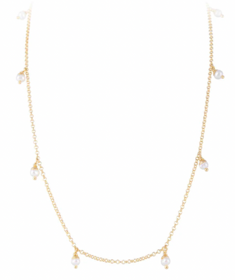 PEARL POM NECKLACE - GOLD