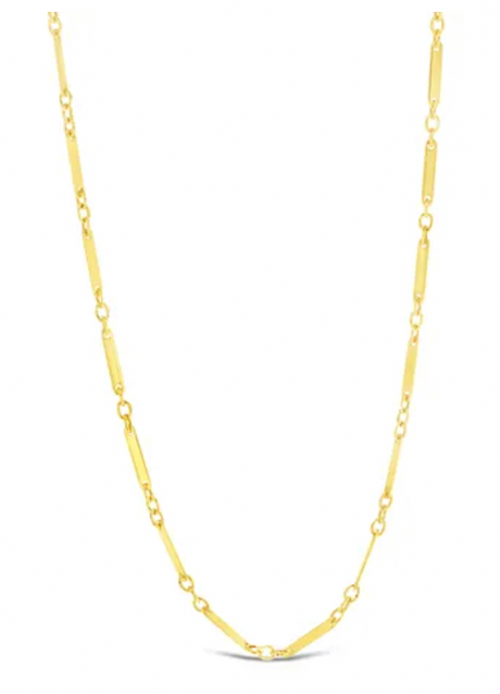 9CT GOLD FINE FLAT BAR NECKLACE