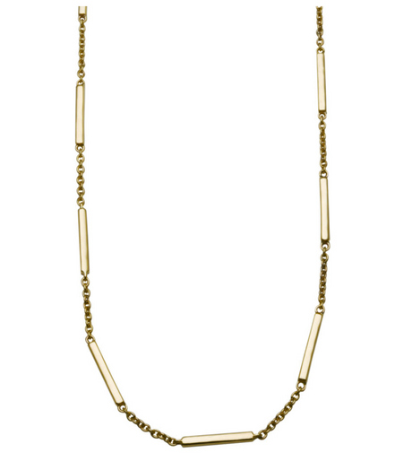 9CT GOLD LUXE BAR & CURB CHAIN NECKLACE