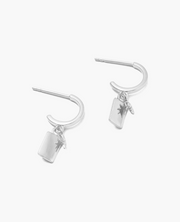 GUIDING STAR HOOPS - STERLING SILVER