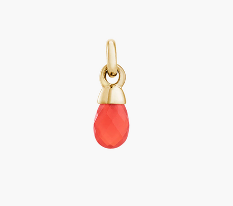 RED AGATE GEMSTONE - 18K GOLD PLATED