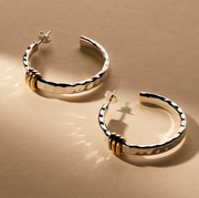 TUMBAGA AMARRES EARRING (STERLING SILVER AND YELLOW GOLD PLATED)