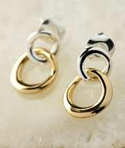 TRANQUILA STUD EARRINGS (STERLING SILVER AND YELLOW GOLD PLATED)