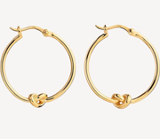 NATURE'S KNOT HOOP EARRINGS (YELLOW GOLD PLATED)