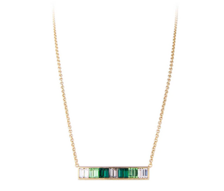 GREEN OMBRE BAR NECKLACE