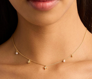 LIVE IN PEACE PEARL CHOKER - GOLD