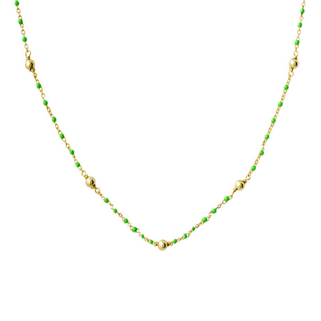 APPLE GREEN ENAMEL AND GOLD PLATED NECKLACE