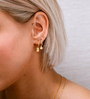GUIDING STAR HOOPS - 18K GOLD PLATED