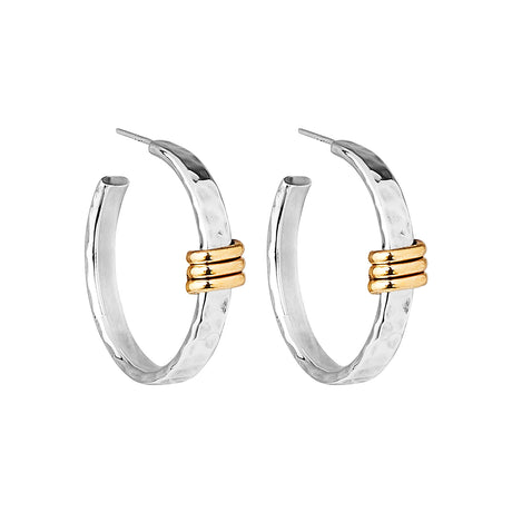 TUMBAGA AMARRES EARRING (STERLING SILVER AND YELLOW GOLD PLATED)