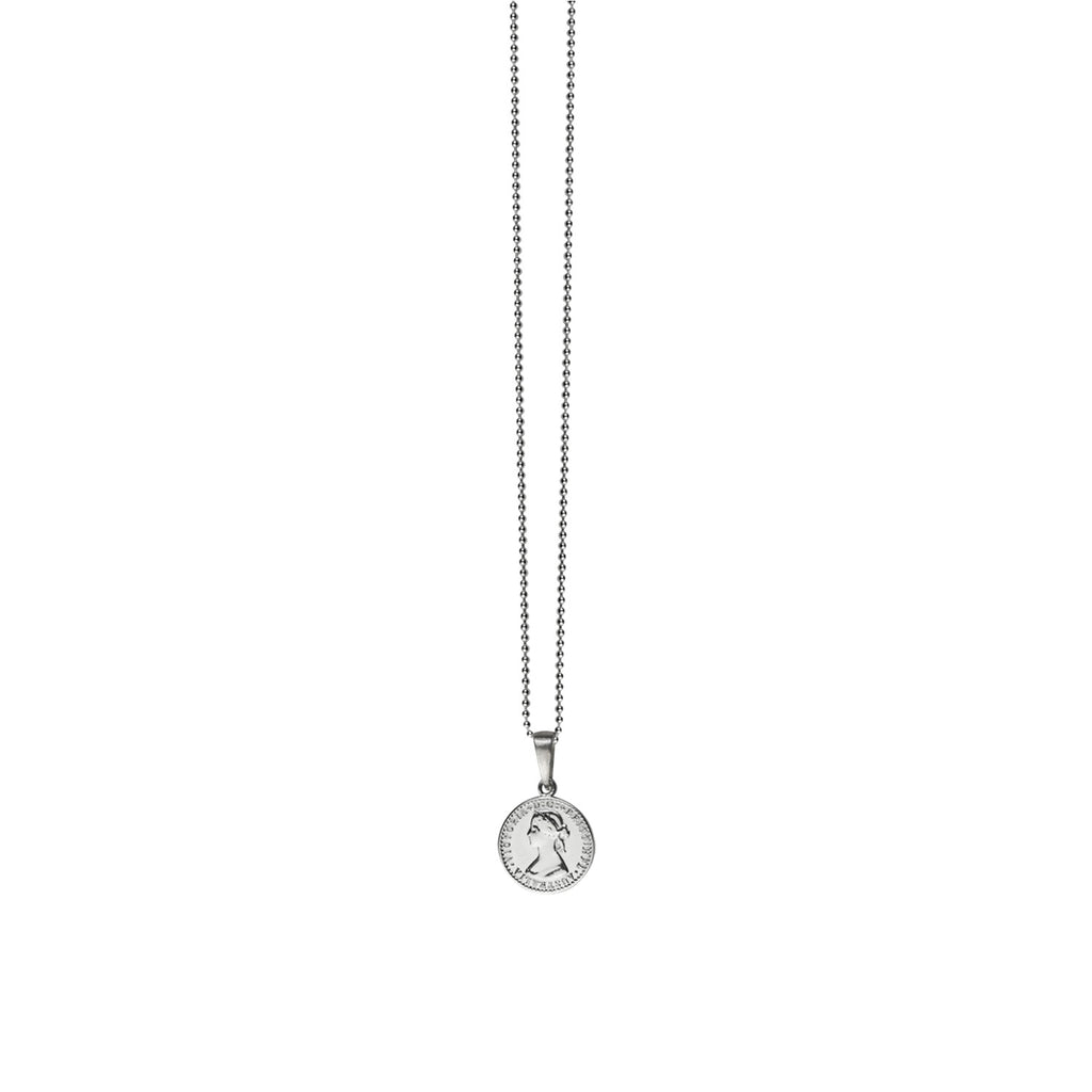 FINE BALL CHAIN NECKLACE WITH MINI COIN
