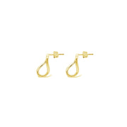 GOLD ABSTRACT OVAL EARRINGS