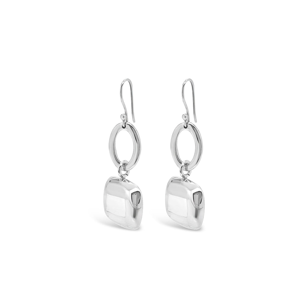 POLISHED SQUARE DROP EARRINGS