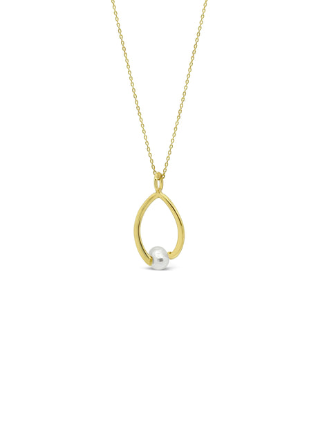 TWISTED PEARL NECKLACE, GOLD