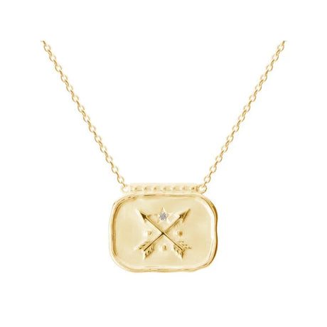 HEIRLOOM PENDANT NECKLACE IN 18 KT YELLOW GOLD PLATE