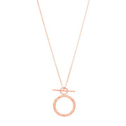 CUBIC ZIRCONIA TOGGLE NECKLACE, ROSE GOLD