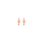 KNOTTED BAR EARRINGS, ROSE GOLD