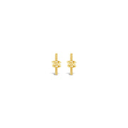 KNOTTED BAR EARRINGS, GOLD