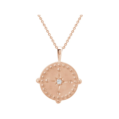 PENDANT DISC NECKLACE IN ROSE GOLD