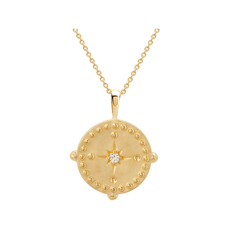 PENDANT DISC NECKLACE IN YELLOW GOLD