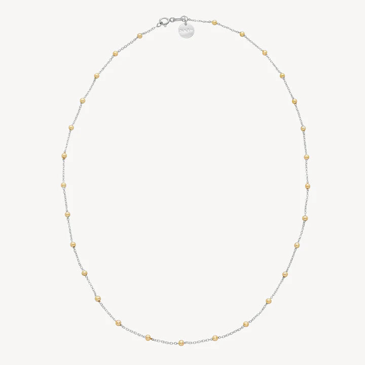 ALGONQUIN CHAIN NECKLACE 100CM (STERLING SILVER AND YELLOW GOLD PLATED)