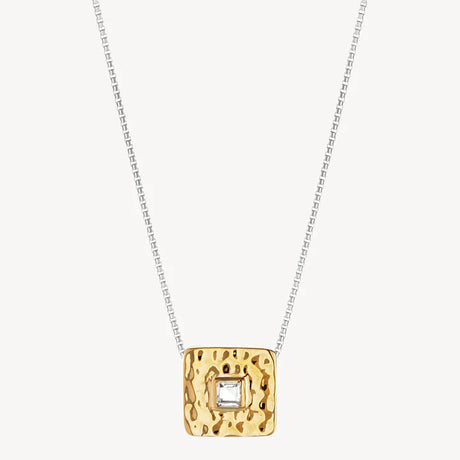 TRIBUTE WHITE TWO-TONE NECKLACE (STERLING SILVER AND YELLOW GOLD PLATED)