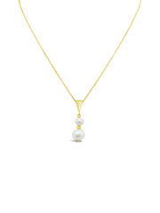 DUO PEARL NECKLACE, GOLD