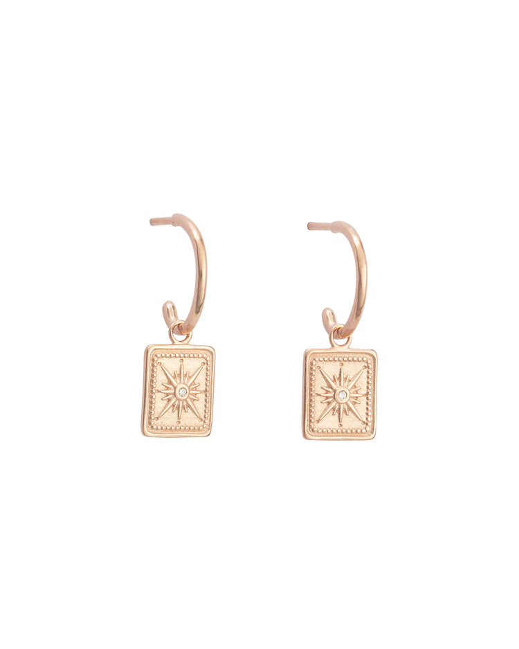 TRUE NORTH HOOPS 18K ROSE GOLD PLATED
